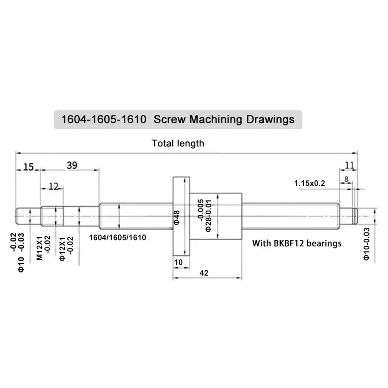 Metal Ball Screw nut end Processing 1pcs Ball Screw SFU1605 End Support BKBF12+HM12-57 C5 Aluminum for Nema23 Stepper Motor+DSG16H Nut Housing+XB25*30-8 * 10 Coupling(700mm)
