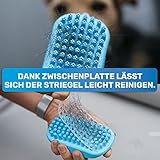 BluePet Badebürste Gummistriegel Für Kurzhaar Hunde & Katzen mit Massageeffekt I Entfernt loses Deckhaar, Staub & Schmutz I Idealer Badestriegel zum Einmassieren von Hundeshampoo