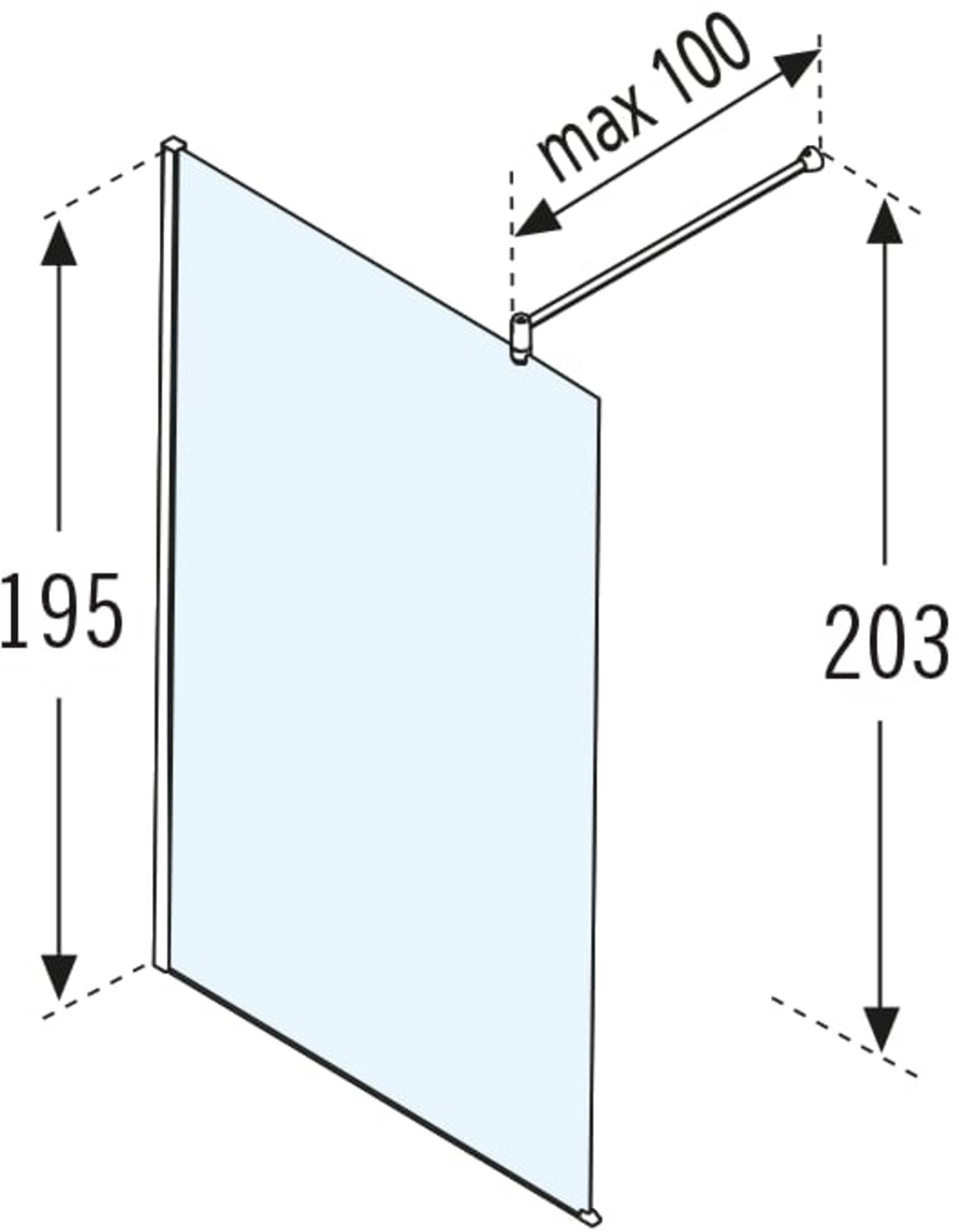 novoalugas Novellini – Pare-Baignoire – H 100 x 195 trempé transparent Silver