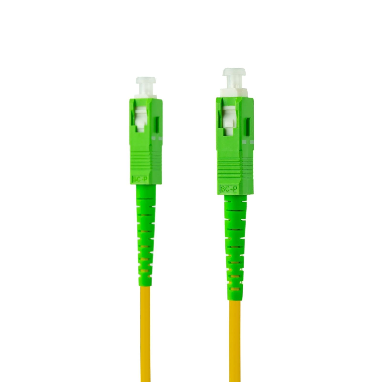 Kabel światłowodowy SC/APC-SC/APC MONOMODO LSZH AMARIL 10M: Idealny do szybkich połączeń w sieciach telekomunikacyjnych. Konstrukcja LSZH zmniejsza toksyczność i dym w ogniu, idealny do instalacji