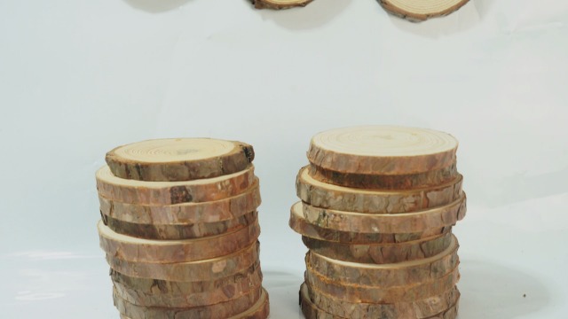 Rodajas De Madera Natural Circulos De Madera Con Agujero 6-7 | Meses