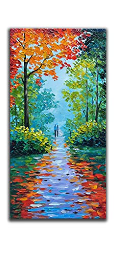 JELRINR Sunset over the sea Oil Painting On Canvas Texture Hand-painted landscape Contemporary Art paintings modern Home living Room Office Decor Canvas Wall Modern Abstract Art 24x48inch