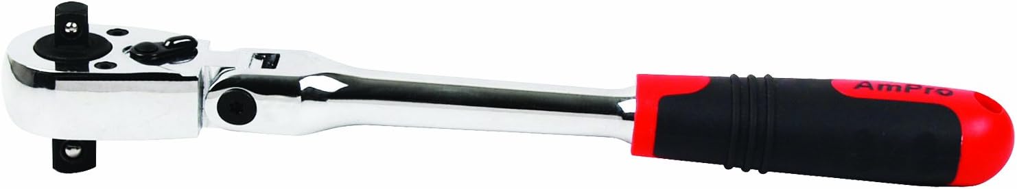 AMPRO T29845 1/4-Inch Drive and 3/8-Inch Drive Flex Standard Length Ratchet with Lock
