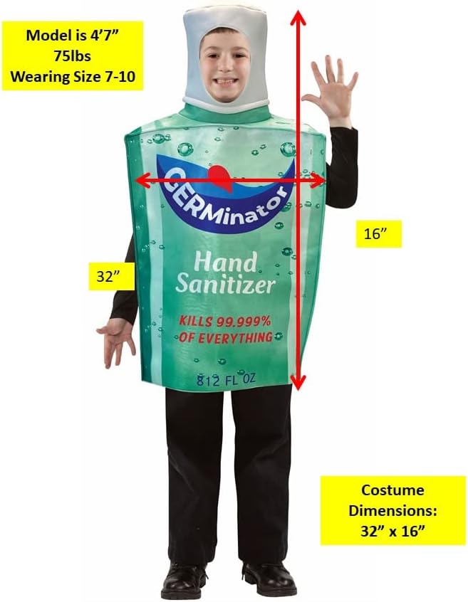 Rasta Imposta Replica Hand Sanitizer Bottle Costume Dress Up Kids Costumes, Child Size 7-10 - Image 4