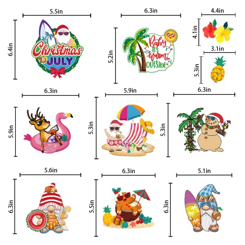 40Pcs Christmas July Hanging Swirls Decorations, No-Diy Christmas July Party Decorations, Mele Kalikimaka Christmas Decorations Flamingo Beach Tropical Hawaiian Christmas Decorations #TOP2