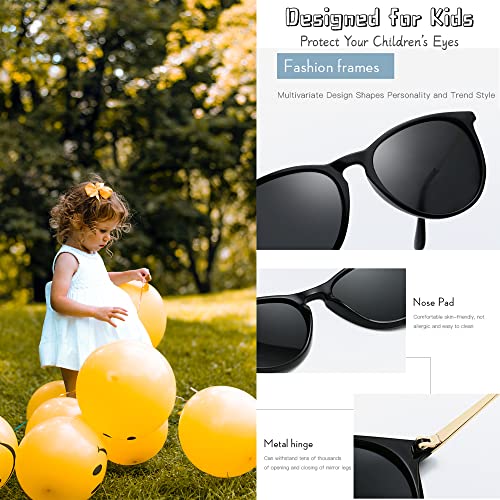 Kids Polarized Sunglasses Small Round Shades for Girls Boys 100% UV Protection for Children Age 3-93