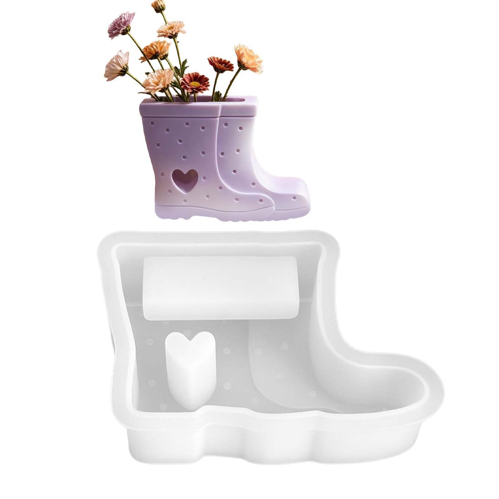 Shaped Rain Boot Silicone for Flower Vase and Resin Heart Rain Boot Vase