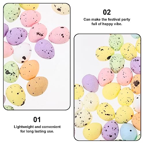 ibasenice Mini Easter Foam Eggs 100pcs Speckled Pastel Easter Eggs Fake Colorful Egg Simulation Artificial Bird Eggs for DIY Crafts Basket Fillers Spring Party Favor 1.8cm