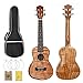 KEPOHK 23 Zoll Furnier Mahagoni Holz Ukulele Hawaiian Small Guitar Bevel Design mit Gig Bag Capo Strings Reinigungstuch 23 Zoll