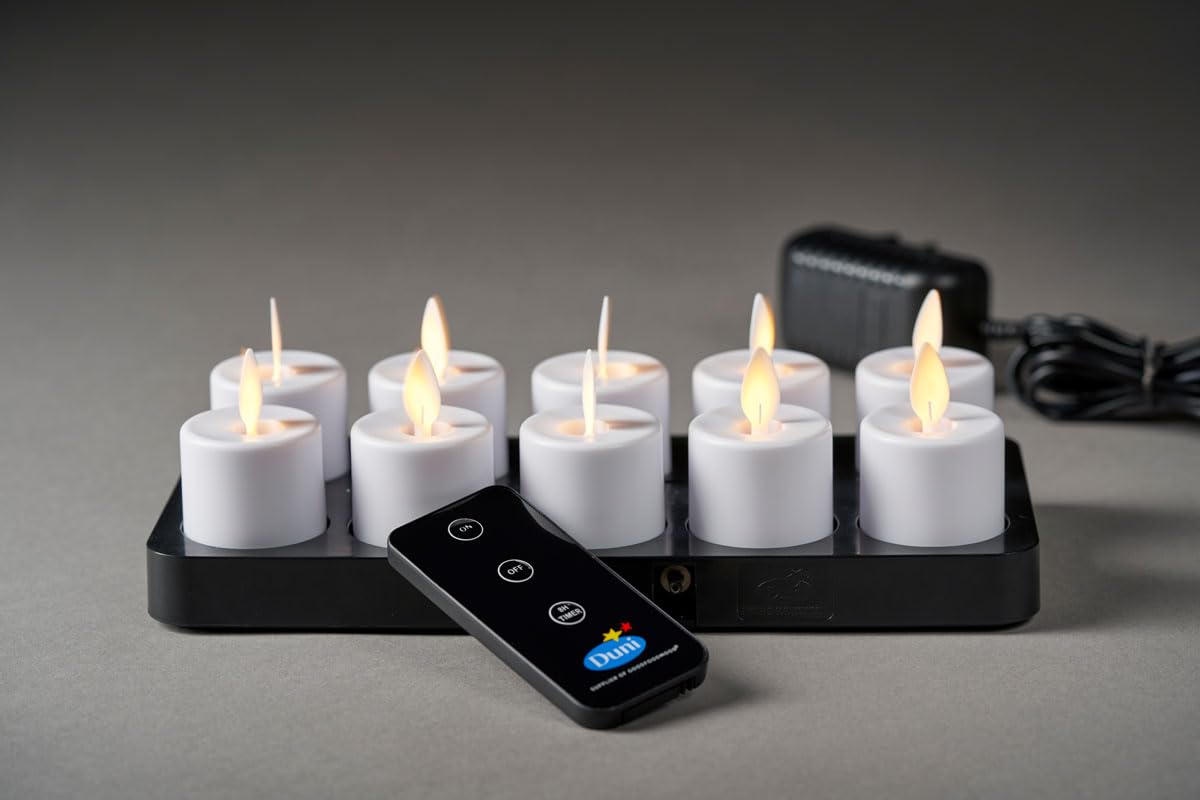 DUNI Led Set Moving Flame warm white 10 Stück wiederaufladbar 192536