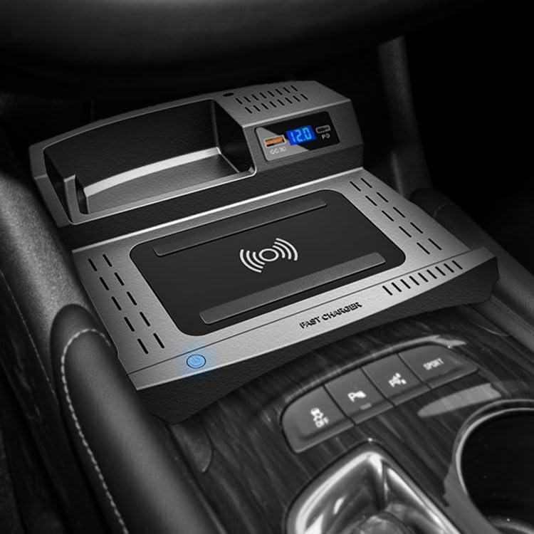 Car QI Wireless Charger Panel Phone Charging Pad 15W for Chevrolet Malibu 2016-2022 Adapt to All Qi Compatible Phones (Single Coil)