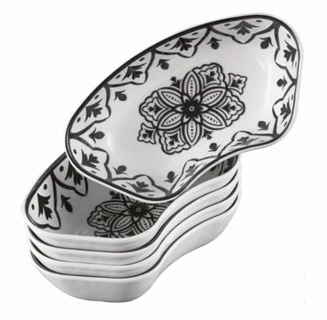 7-Piece Melamine Lazy Susan with Cover (Black, Standard)