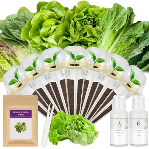 Salad Greens Seed Pod Kit for AeroGarden, idoo with Red and Green Leaf, Romaine and American Fast/Buttercrunch/Paris Island Lettuce, Spinach - Hydroponics Supplies for Most Brand (7-pod)