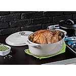 Lodge 7 Quart Enameled Cast Iron Oval Dutch Oven with Lid – Dual Handles – Oven Safe up to 500° F or on Stovetop - Use to Marinate, Cook, Bake, Refrigerate and Serve – Oyster White - Image 4