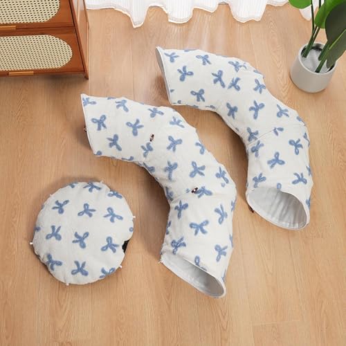 Cueva tipo casa para gatos deformable con cama interactiva de peluche 3