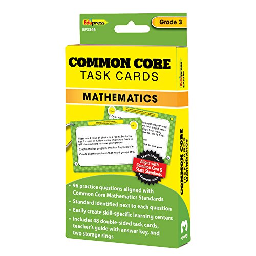 Edupress Common Core Task Cards, Math, Grade 3 (EP63346) Edupress Common Core Task Cards, Math, Grade 3 (EP63346)