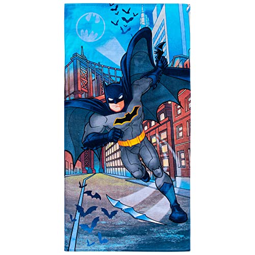 Franco Kids Super Soft Cotton Beach Towel, 58 in x 28 in, Batman DC Comics