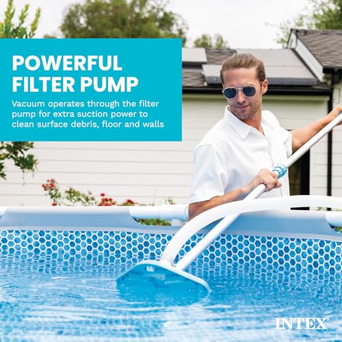 Intex 28003E Deluxe Above Ground Pool Maintenance Kit for Minimum 800 GPH Flow Rates with Vacuum, 110" Pole, Wall Brush and 24' Hose (Color May Vary)