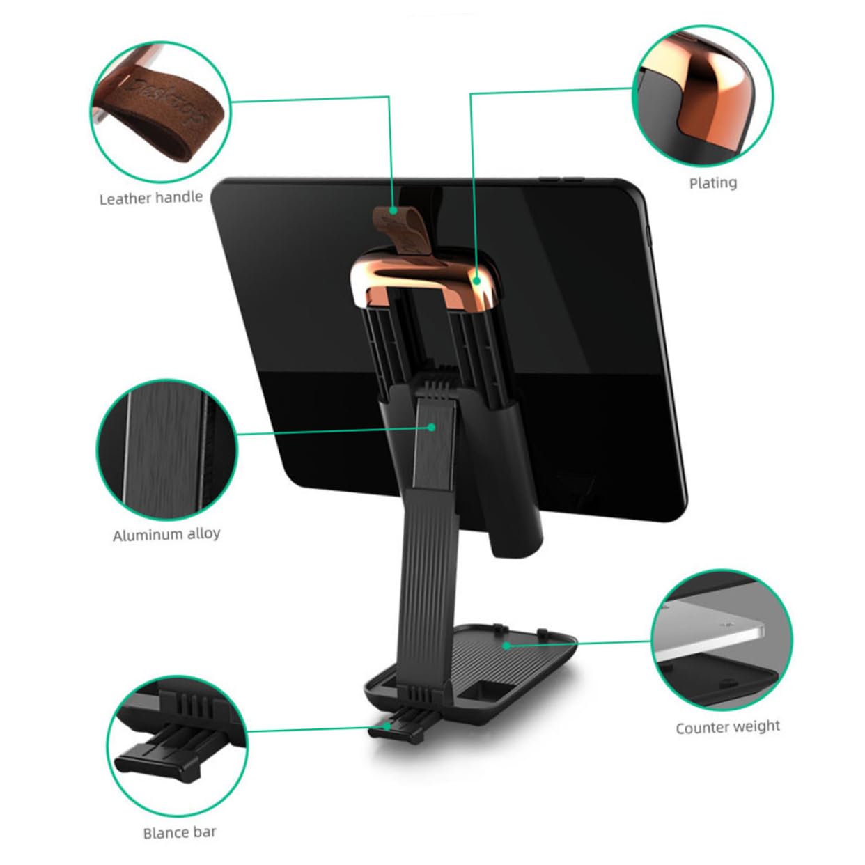 Smartphone e Tablet Pieghevole per Scrivania Holder per Videochiamate e Visione Film Design e Stabile Accessorio per Cellulari e Tablet