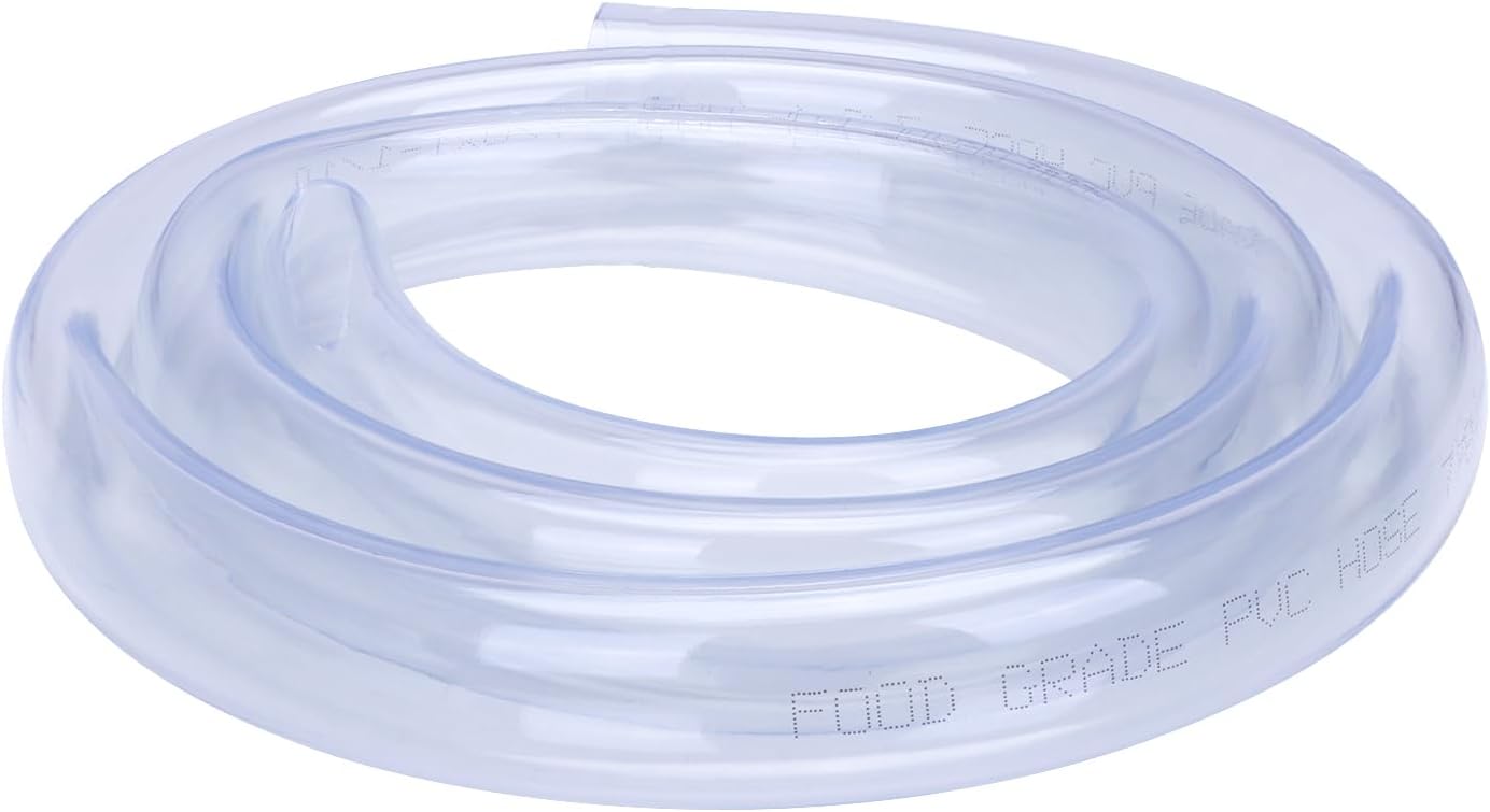 DERNORD PVC Tubing 7/8"ID X 1-1/10"OD Flexible Clear Vinyl Hose 5 Feet for Food Grade