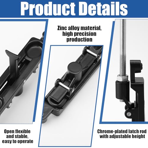 Blulu 2 Pcs Flush Mount Extension Bolt 17 Inch Stainless Steel Lever Extension Door Flush Bolt for Commercial Aluminum Steel Door for Inactive Leaf(Black) - Image 3