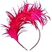 Produktbild Coucoland 20er Jahre Feder Haarreif Kostüm Haarband für Karneval Fasching Stirnband Damen Halloween Zubehör (Rosarot)