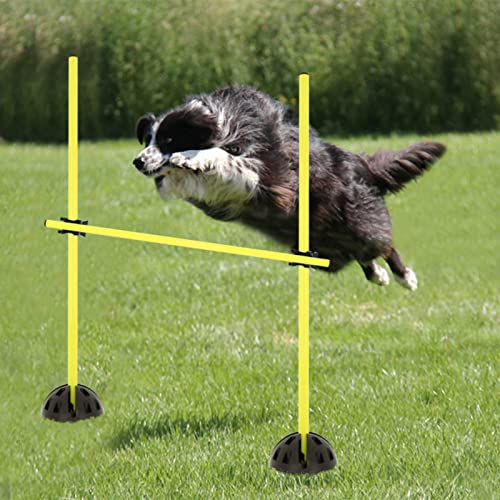 YRHome Sprungstangen-Set Trainingsstangen für Agility konditionelles KoordinationshürdenTraining 15 Stangen - 100 cm, 10er Standfüße und 10 Clips Gelb