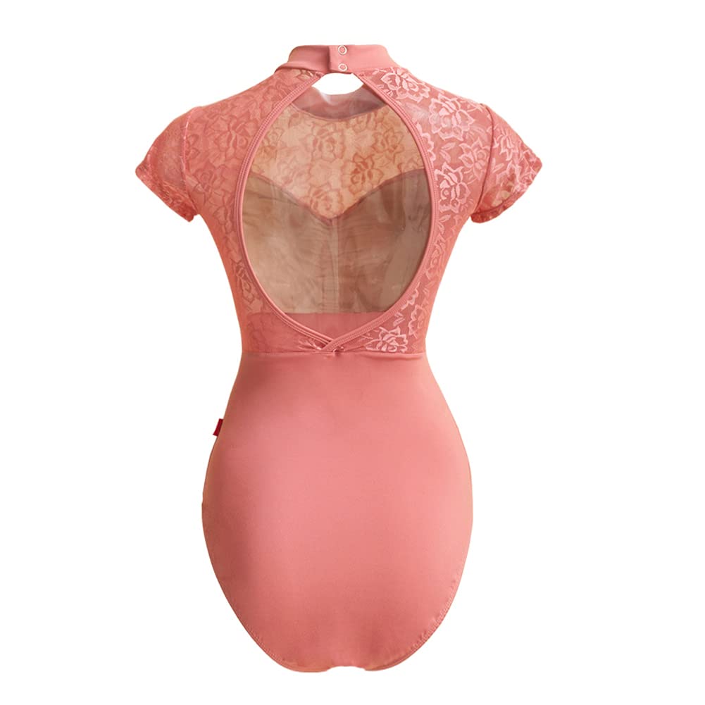 ROYAL SMEELA Spitze Ballett Trikot Damen Ballett Tanz Trikot Kurzarm Trikot Leotard Tanz Body Damen Ballettanzug tanztrikot Ballett Body für Frauen Balletttrikot sportbody tanztrikots ballettkleidung