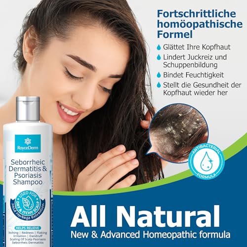 RoyceDerm Seborrhoisches Schuppenflechte Kopfhaut Shampoo: Neurodermatitis Anti-Schuppen Kopfhaut Shampoo bei kopfhaut & Körper - Seborrheic Dermatitis Schuppenflechte Shampoo