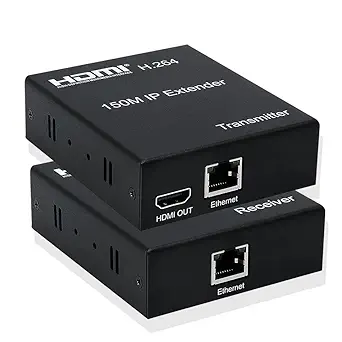 XIKKART Digital HDMI Extender/Repeater Over LAN RJ45 CAT5e CAT6 with IR - up to 150M Distance Support 1080p, HDCP 1.2/1.1, TCP/IP Standard