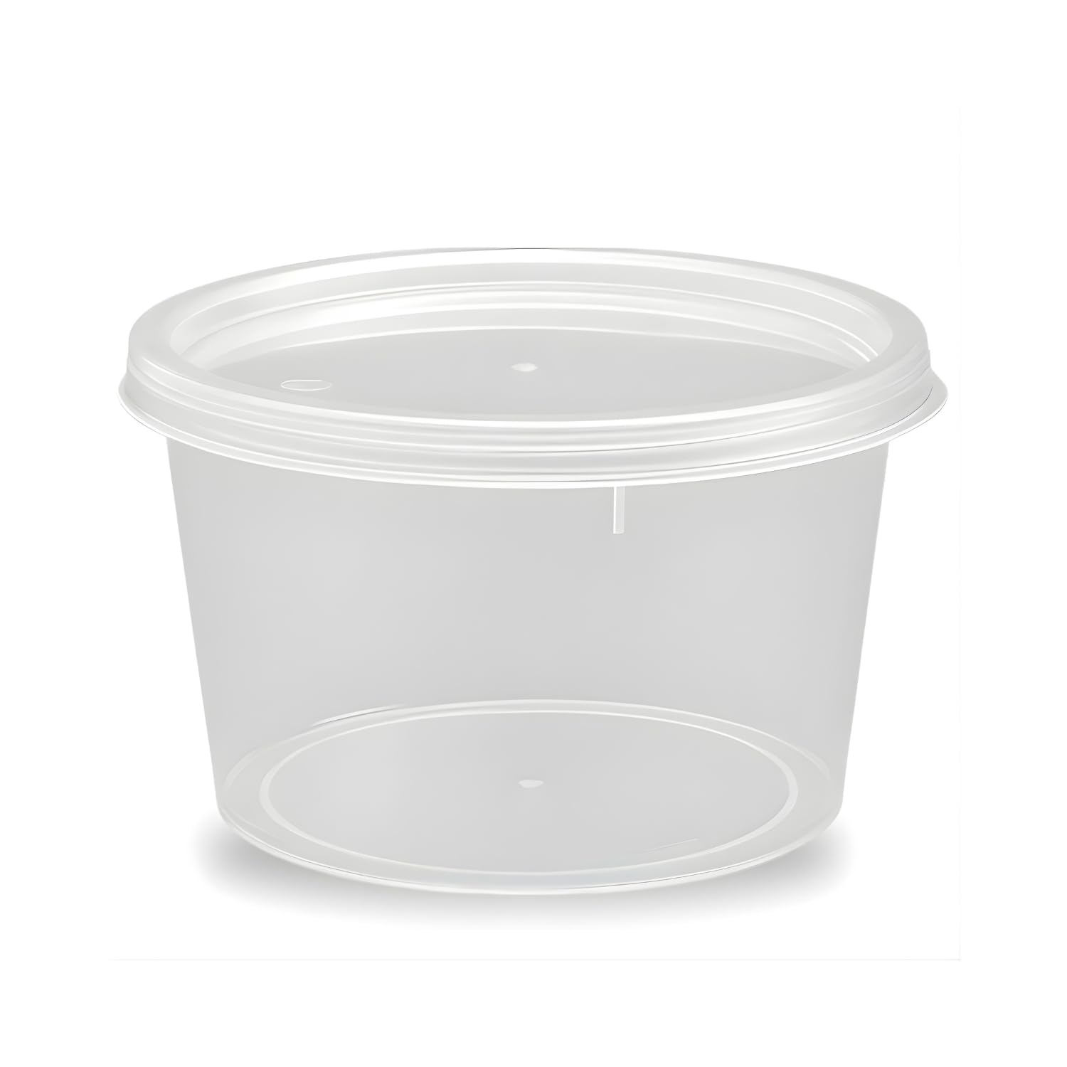 100PCS 16oz ROUND PLASTIC CONTAINERS WITH SNAP-ON LIDS | TRANSPARENT FOOD GRADE BPA FREE | REUSABLE MICROWAVE FREEZER DISHWASHER SAFE | IDEAL FOR SAUCES ETC | RESTAURANTS TAKEAWAYS HOME KITCHENS