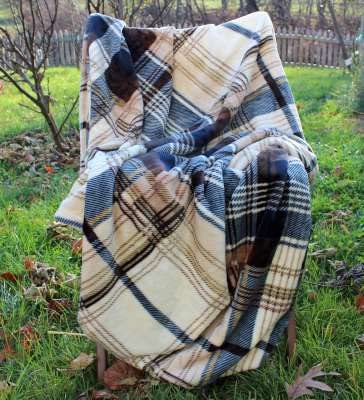Tache Home Fashion SF5060BBS Tache Winter Cabin Blue Tan Farmhouse Super Soft Micro Fleece Tartan Plaid Plush Lightweight Dual-Sided Decorative Couch, Sofa, Travel, Lap, Bed Throw Blanket thumb #6