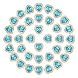 PATIKIL 16mm Heart Sew on Rhinestones, 60 Pcs Rhinestone Sequin Embellishments Crystal Glass Metal Base Flower...