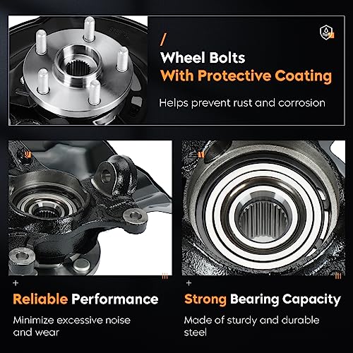 Image of 2PCS Front Steering Knuckles & Wheel Bearing Hub Assembly for Toyota Corolla 1.8L 2.4L FWD 2009-2013, for Toyota Matrix 1.8L 2009-2013, 698-381, 698-380, Left Drive & Right Passenger (Built in USA)