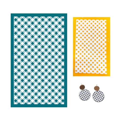 MANGOUSONG Screen Printing Kit,9x15cm Grid Silkscreen Stencils for Polymer Clay Reusable Silkscreen Print Kit Mesh Transfer Crafts Printing Jewelry