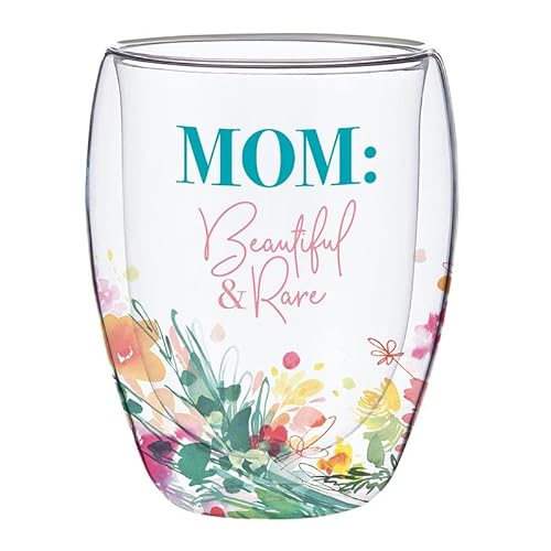 Faithworks Heartfelt Collection Wine Glasses - Glass Double-Walled Insulated Stemless Wine or Cocktail Glass, 12-Ounce, Beautiful & Rare