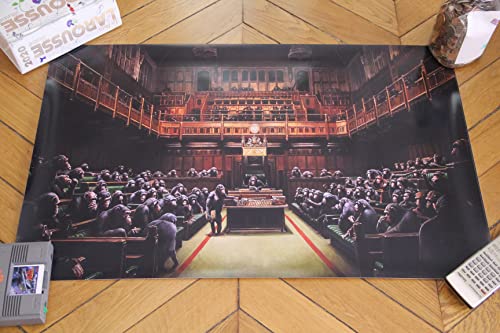 Banksy The Parliament of the Apes 2009 Affiche Repro Art Pop 54x84 cm