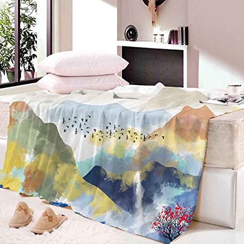 Couverture Microfibre Haut de Gamme Imprimé Montagne 3D