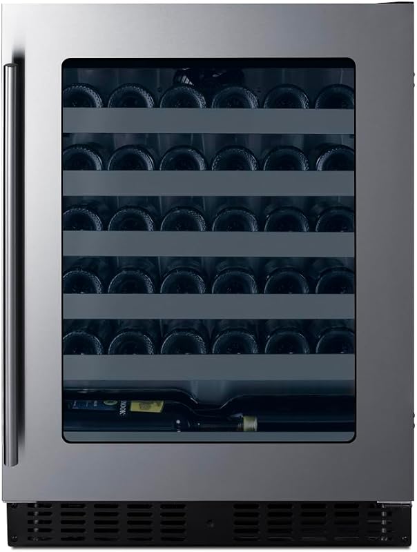 Summit 24" Wine CellarStainless Steel - ASDW2412 | 18" Shallow Depth, 33-Bottle, Single Zone Built-In Wine Cooler, ADA Compliant