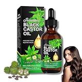 Jamaican Black Castor Oil Kaltgepresst Rizinusöl Haaröl für Haarwachstum Beschleunigen Wimpernserum Augenbrauen Hautpflege Trockene Kopfhaut Haarausfall Reduzieren Hair Growth Oil Glasflasche