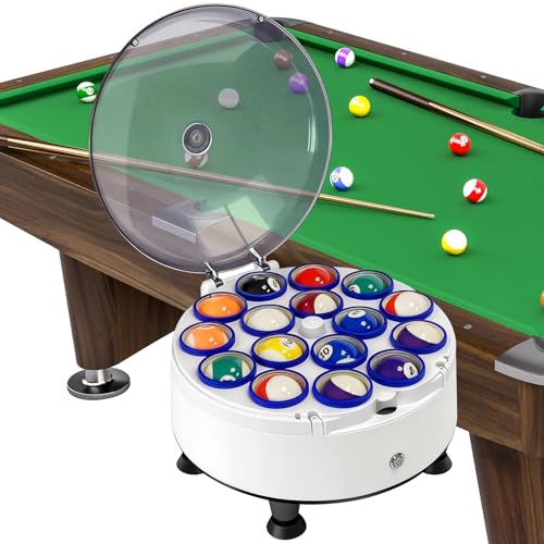 Carivia Upgraded Pool Ball Cleaner Automatic Billiard Ball Cleaner and Polisher Pool Ball Polishing for 16 Billiard and Snooker Pool Balls Cleaner Machine 110v