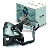 TEEFAN Plastic Magnet Function Adjustable Pupil Distance Google Cardboard 3D VR Virtual Reality Headset Game Movie Video Glasses for iPhone Samsung HTC Nexus LG with Full Amount Headband (Black)