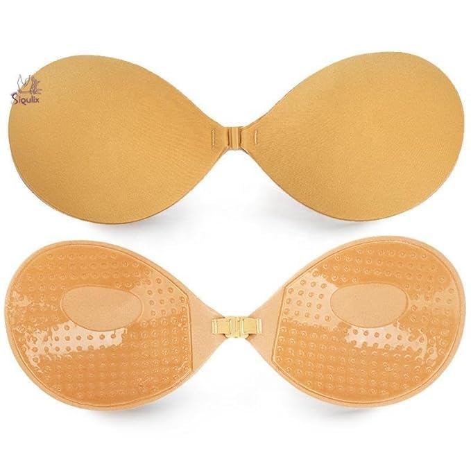 Invisible Strapless Silicone Bra for Women | Backless Sticky Push-Up Bra with Front Closure | Deep V Adhesive Bra | Reusable Seamless Bra Nude-picture-43