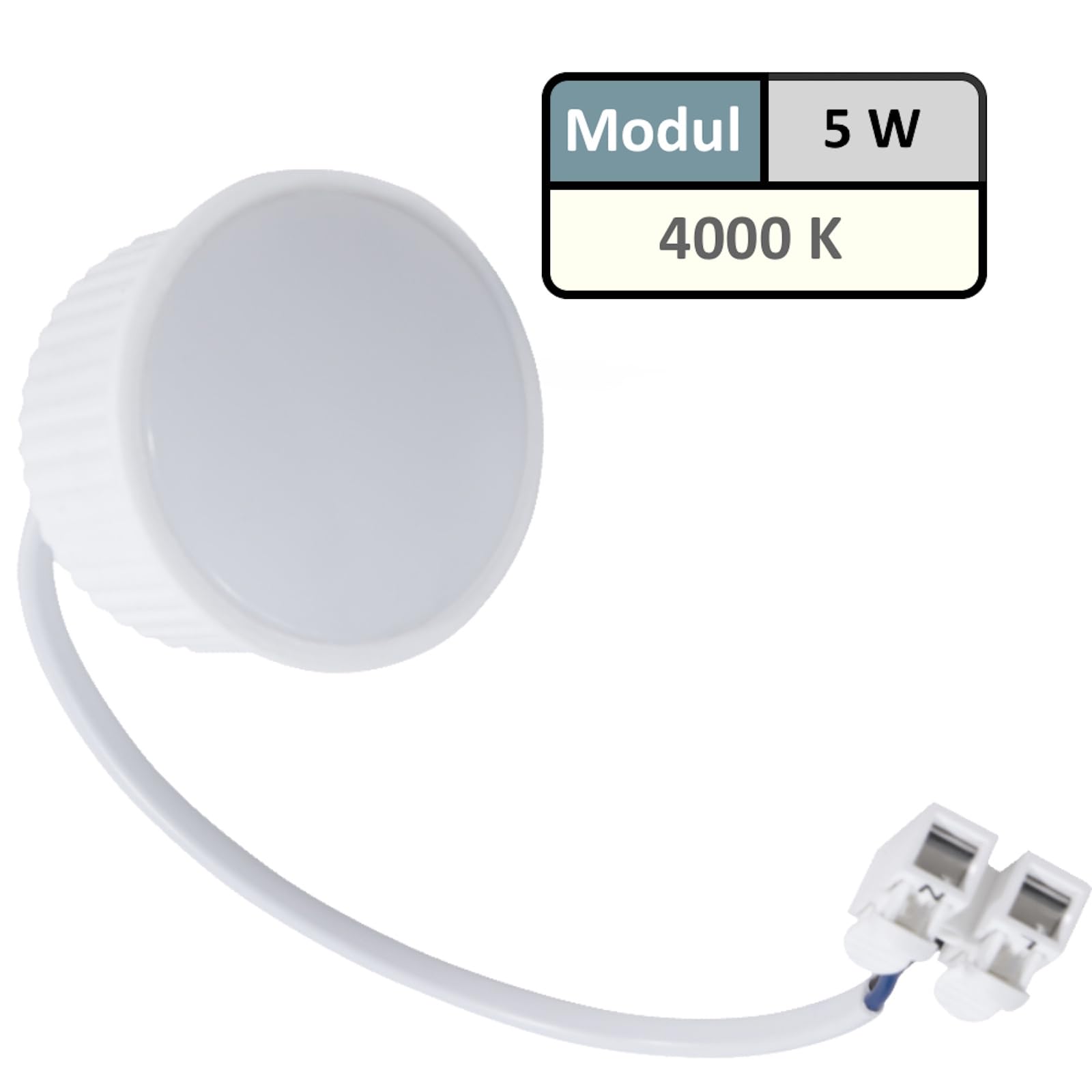 10er Set Flache Milchglas SMD LED Modul Einbauleuchten | Farbe Edelstahl gebürstet | 5W | 230V | Starr | 4000k | LED Spot für die Decke bei wenig Einbautiefe | Wohnzimmer | Küche | Schlafzimmer | Flur