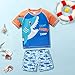 Toddler Boys Two Swimsuits Short Sleeve Print Top Shorts Set Swimwear Children's Swimsuit Two Just Don (B, 6-7 Years)