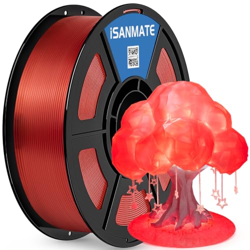 Image of iSANMATE Rapid Clear Watermelon Red PLA Filament 1.75mm, 3D Printer Filament Transparent Filament, for Bambu Lab 3D Printers, AMS, AMSLite, 1kg Spool (2.2lbs)