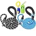 haapaw Slip Lead Dog Leash with Comfortable Padded Handle Reflective, Mountain Climbing Rope Dog Training Leashes for Large Medium Small Dogs(2 Packs, 6 FT) (Slip Leash, Black/Blue)