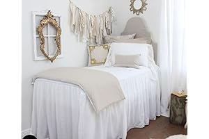 36'' Drop Length Elegant College Dorm Twin XL Bed Skirt, White