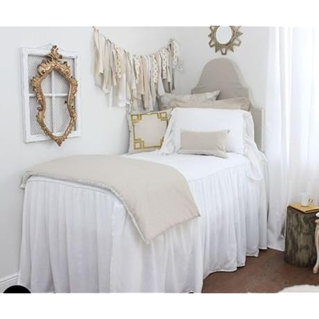 36'' Drop Length Elegant College Dorm Twin XL Bed Skirt, White