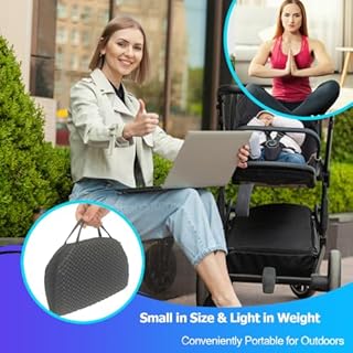 Small Foldable Seat Cushion 0.9-Inch Thick, Portable Cooling Mini Gel for Pressure Relief, Light Travel Cushion, Honeycomb Gel Design, Foldable for Easier Storage